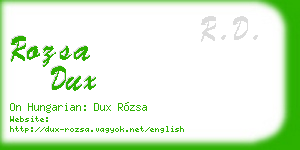 rozsa dux business card